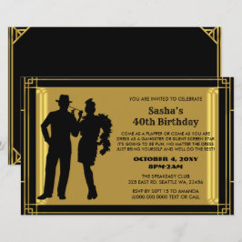 Lámina Invitación a Gangster Chica de Flapper