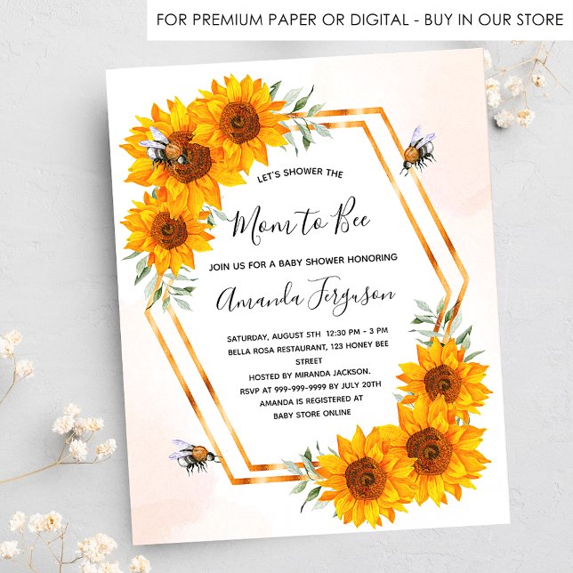 Lámina Invitación a girasoles para la ducha de bebé (Subido por el creador)