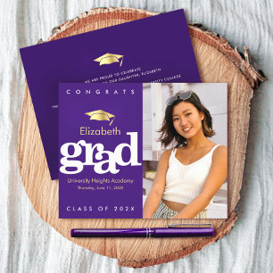 Lámina Invitación a gota de oro para graduación de foto p