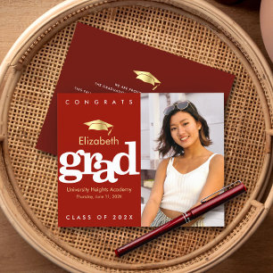 Lámina Invitación a gota de oro para graduación de foto r
