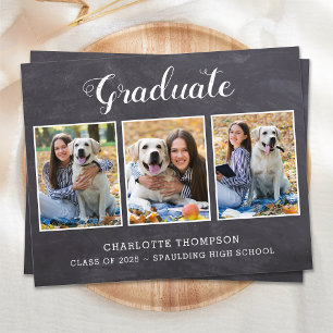 Lámina Invitación a graduación de foto de Budget Rustic 3