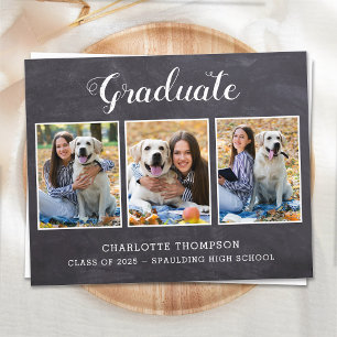 Lámina Invitación a graduación de foto de Budget Rustic 3