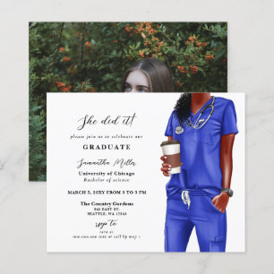 Lámina Invitación a graduación de foto de enfermeras de B
