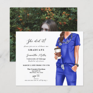 Lámina Invitación a graduación de foto de enfermeras de B