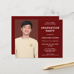 Lámina Invitación a graduación de foto de grado en Borgoñ