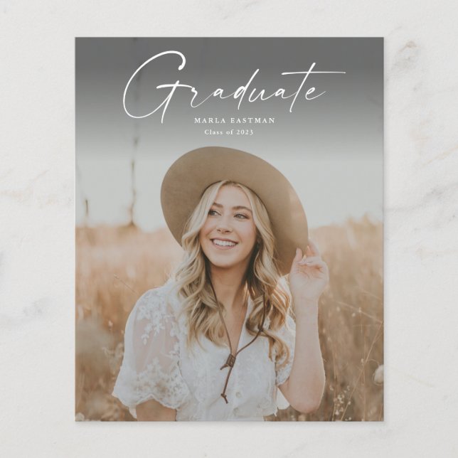 Lámina Invitación a graduación de foto de script de presu (Anverso)