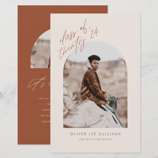 Lámina Invitación a graduación de fotografía del Arco de  (Anverso / Reverso)