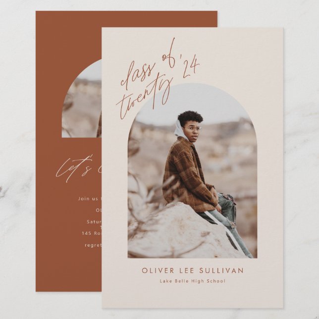 Lámina Invitación a graduación de fotografía del Arco de  (Anverso / Reverso)