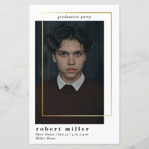Lámina Invitación a graduación de fotografía simple y mod