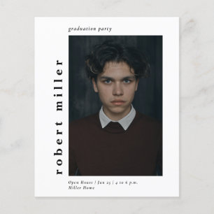 Lámina Invitación a graduación de fotografía simple y mod