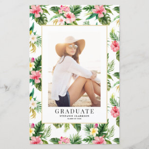 Lámina Invitación a graduación de fotografías tropicales 