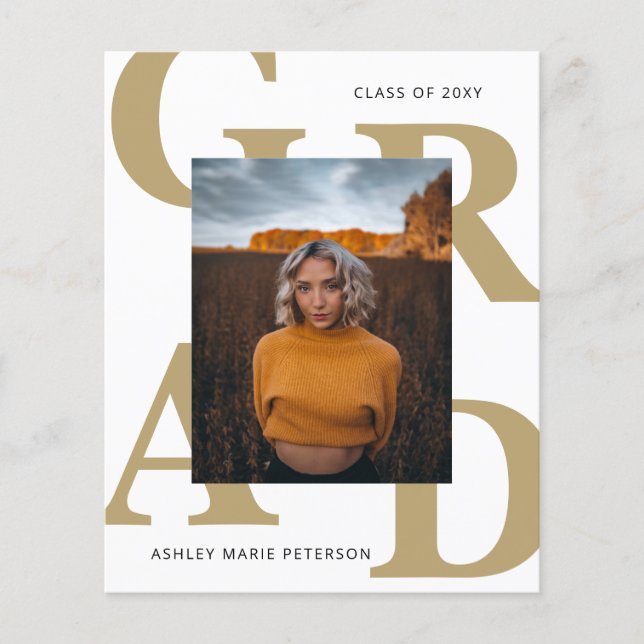 Lámina Invitación a graduación de fotos con clase de pres (Anverso)