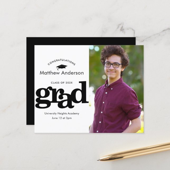 Lámina Invitación a graduación de fotos de presupuesto en (Anverso/Reverso In Situ)