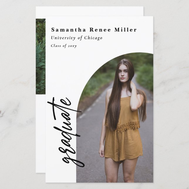 Lámina Invitación a graduación de fotos para el arco mode (Anverso / Reverso)