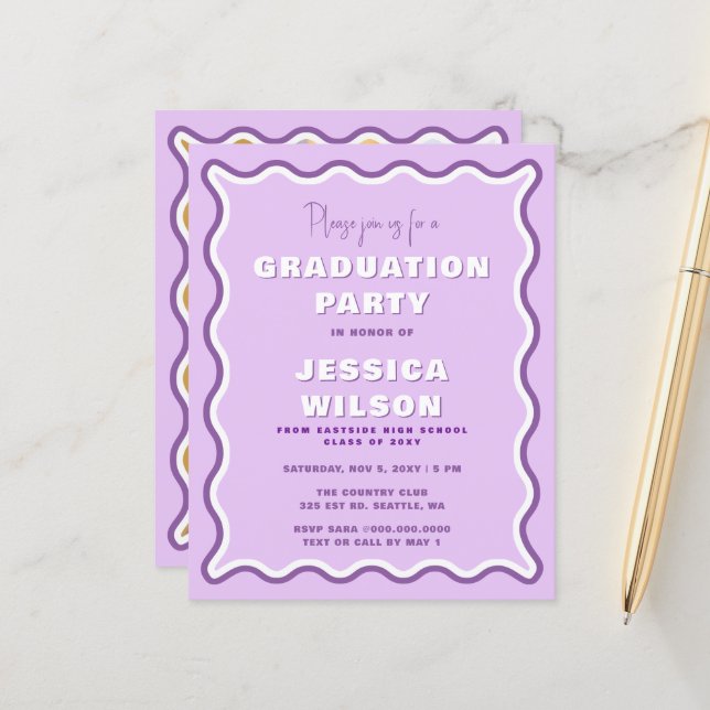 Lámina Invitación a graduación de fotos puras del retro d (Anverso/Reverso In Situ)