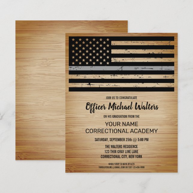 Lámina Invitación a graduación de oficial correccional de (Anverso / Reverso)