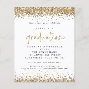 Lámina Invitación a graduación de Purpurina de oro presup