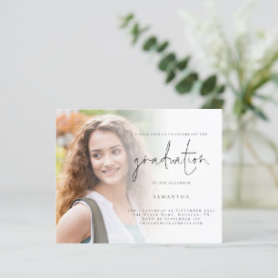 Lámina Invitación a graduación de script de foto simple d