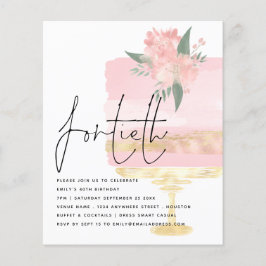 Lámina Invitación a la 40ª Fiesta del pastel de cumpleaño