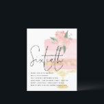 Lámina Invitación a la 60.ª tarta de cumpleaños de oro ro<br><div class="desc">Una alternativa de valor por dinero BUDGET en un tamaño menor de 4, 5 x 5, 6" de peso semibrillante de 110 libras, que es de espesor similar al de una postal (sin embargo, no es adecuado para usar como postal). POR FAVOR, TENGA EN CUENTA QUE HAY UNA invitación por...</div>