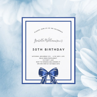 Lámina Invitación a la arco azul marino de cumpleaños pre