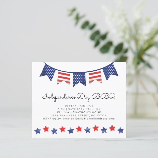Lámina Invitación a la barbacoa de las estrellas simples  (Anverso de pie)