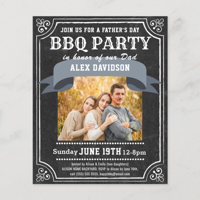 Lámina Invitación a la barbacoa del tablero de fotos del  (Anverso)