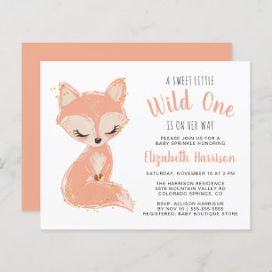 Lámina Invitación a la bebé Boho Fox Terracotta Baby Spri