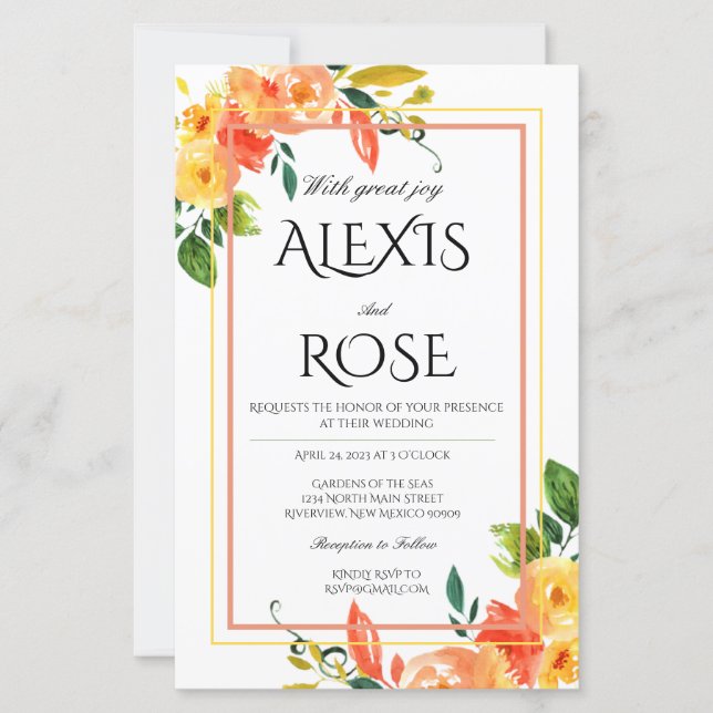 Lámina Invitación a la boda (Anverso)