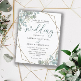 Lámina Invitación a la boda acuarela de eucalipto de pres