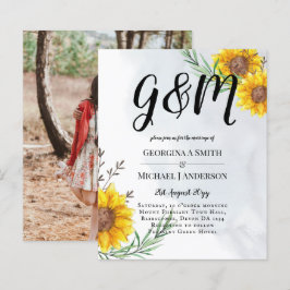 Lámina Invitación a la boda amarilla de girasol con un pr