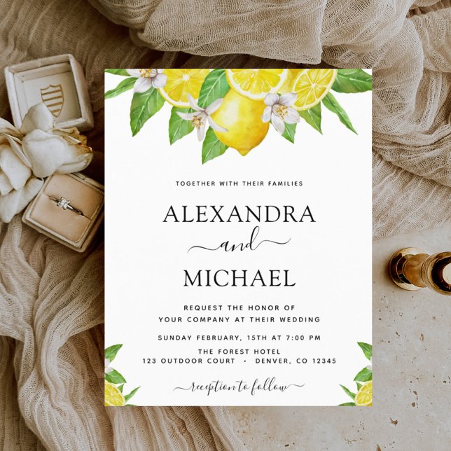 Lámina Invitación a la boda amarilla del cítrico limón de (Subido por el creador)