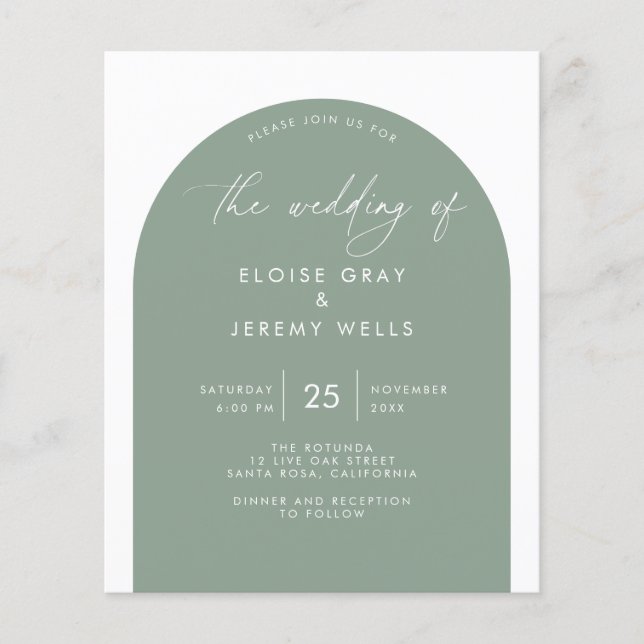 Lámina Invitación a la boda artística (Anverso)