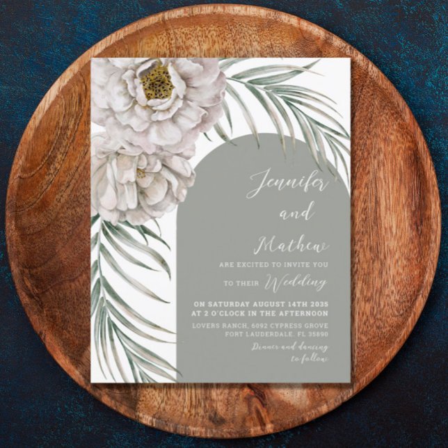 Lámina Invitación a la boda artística y follaje tropical  (Subido por el creador)