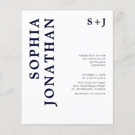 Lámina Invitación a la boda azul de la marina