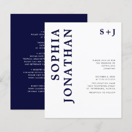 Lámina Invitación a la boda azul de la marina