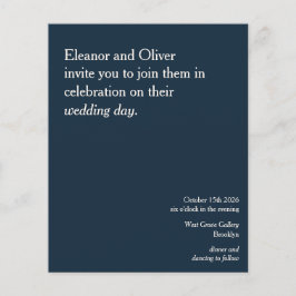 Lámina Invitación a la Boda Azul de la Marina Elegante y 