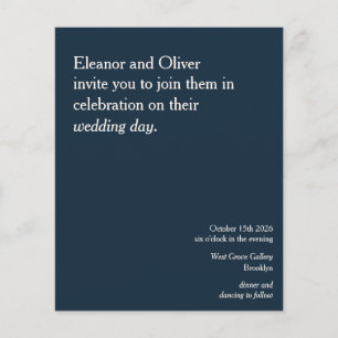 Lámina Invitación a la Boda Azul de la Marina Elegante y 