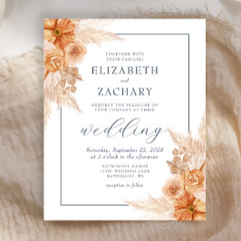 Lámina Invitación a la boda azul de la Marina Floral Seca