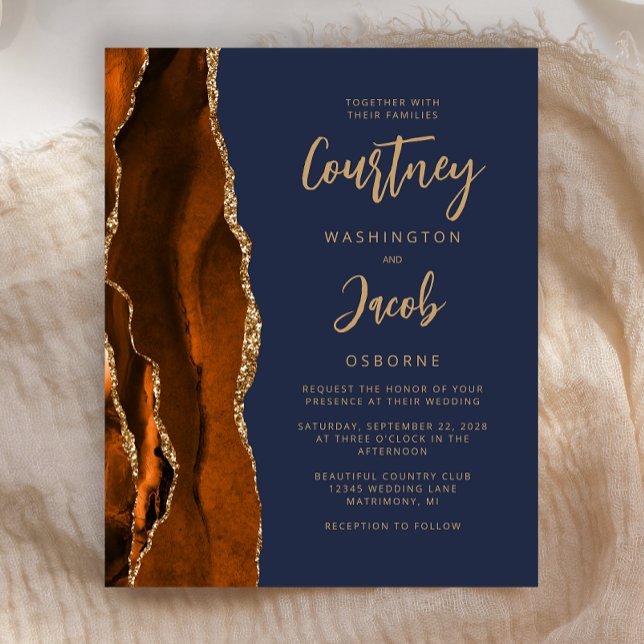 Lámina Invitación a la boda azul de la Marina Naranja que (Subido por el creador)