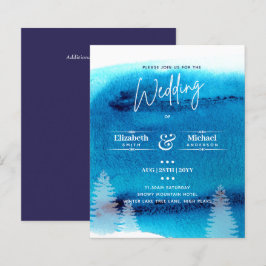 Lámina Invitación a la boda azul de la montaña LeahG BUDG
