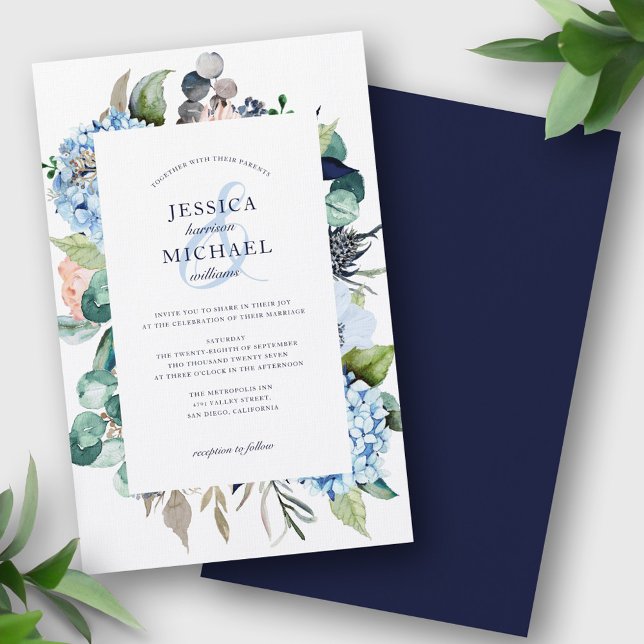Lámina Invitación a la Boda Azul de la Verdeza Floral Pre (Subido por el creador)