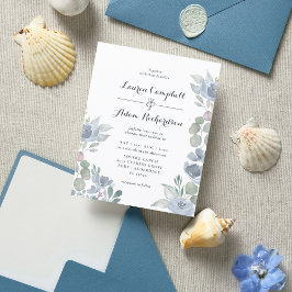 Lámina Invitación a la Boda Azul Dusty de Eucalyptus Pres