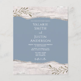 Lámina Invitación a la Boda Azul Dusty de Madera Birch