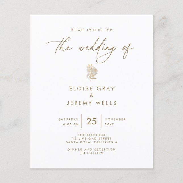 Lámina Invitación a la boda | Bella (Anverso)