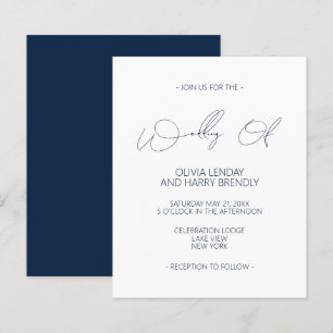 Lámina Invitación a la Boda Blanca Azul de la Marina Mode