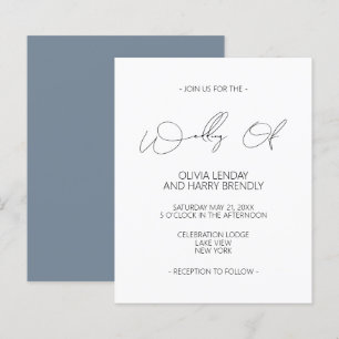 Lámina Invitación a la boda blanca azul turquesa y modern