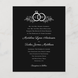 Lámina Invitación a la Boda Blanca Negra Minimalista de P