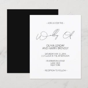 Lámina Invitación a la Boda Blanca Negra Moderada de Pres