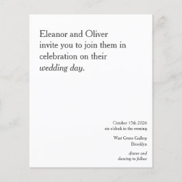 Lámina Invitación a la Boda Blanca Negra Moderna de Presu